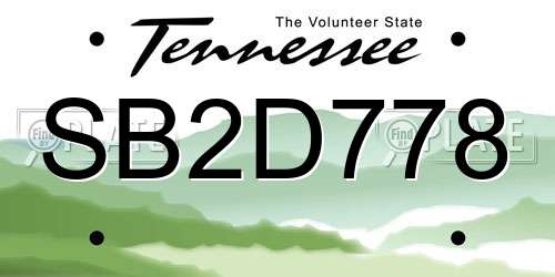 SB2D778 Tennessee License Plate