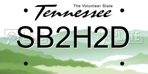 SB2H2D Tennessee License Plate
