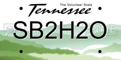 SB2H2O Tennessee License Plate