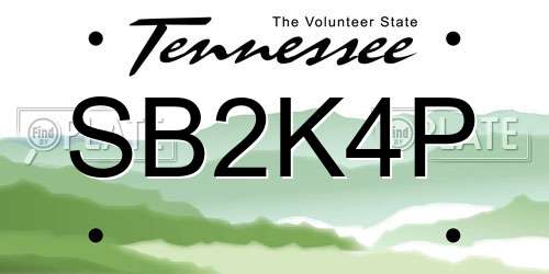 SB2K4P Tennessee License Plate