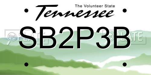 SB2P3B Tennessee License Plate