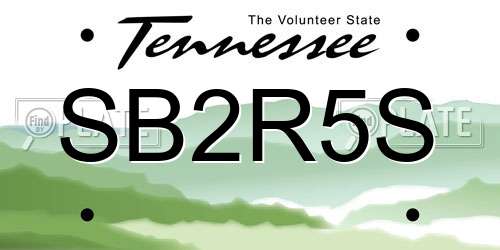 SB2R5S Tennessee License Plate