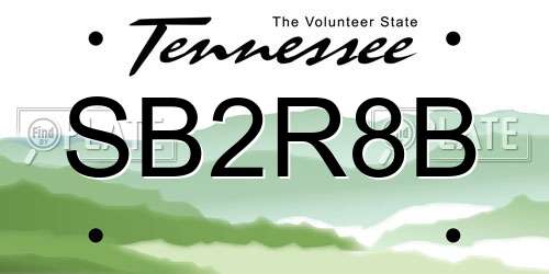 SB2R8B Tennessee License Plate
