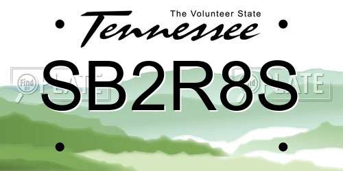 SB2R8S Tennessee License Plate