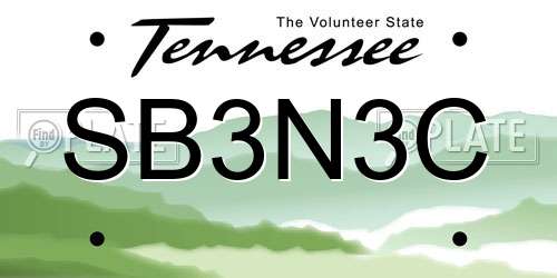 SB3N3C Tennessee License Plate