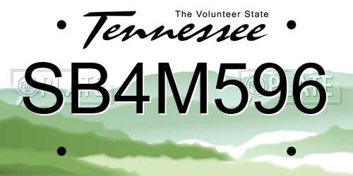 SB4M596 Tennessee License Plate