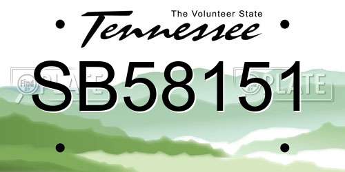 SB58151 Tennessee License Plate