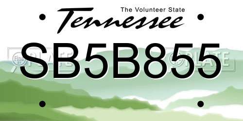 SB5B855 Tennessee License Plate