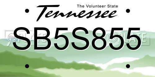 SB5S855 Tennessee License Plate