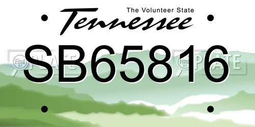 SB65816 Tennessee License Plate