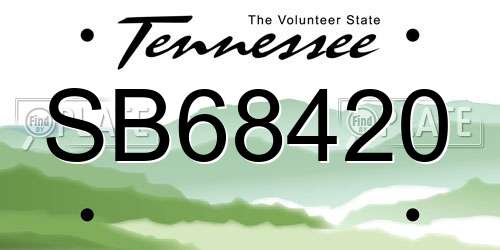 SB68420 Tennessee License Plate