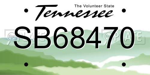 SB68470 Tennessee License Plate