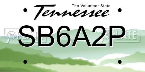 SB6A2P Tennessee License Plate