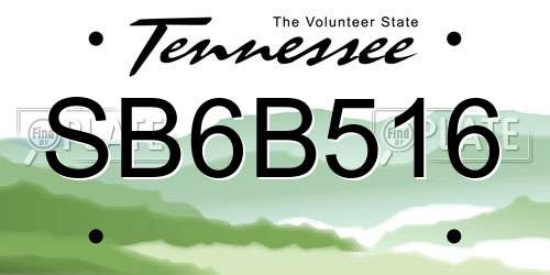 SB6B516 Tennessee License Plate