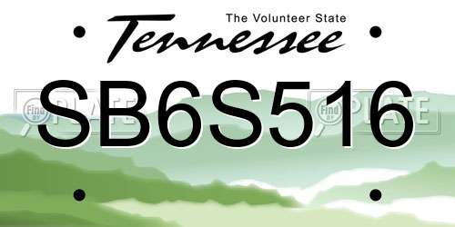 SB6S516 Tennessee License Plate