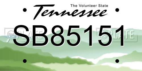 SB85151 Tennessee License Plate