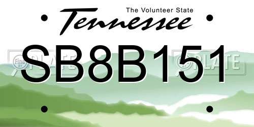 SB8B151 Tennessee License Plate