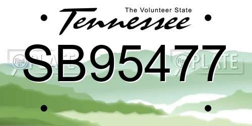 SB95477 Tennessee License Plate