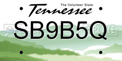 SB9B5Q Tennessee License Plate
