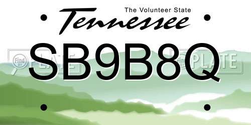 SB9B8Q Tennessee License Plate
