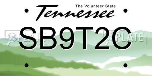 SB9T2C Tennessee License Plate