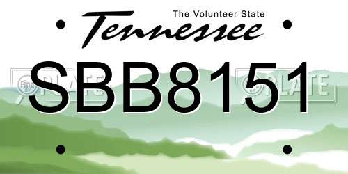 SBB8151 Tennessee License Plate