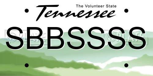 SBBSSSS Tennessee License Plate
