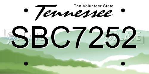 SBC7252 Tennessee License Plate