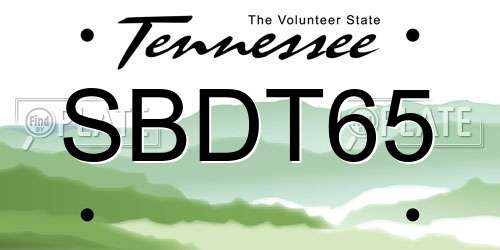 SBDT65 Tennessee License Plate