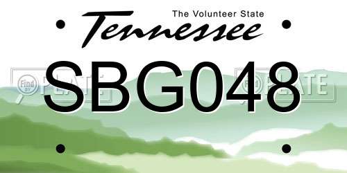 SBG048 Tennessee License Plate
