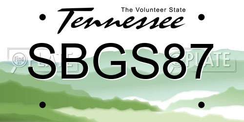 SBGS87 Tennessee License Plate