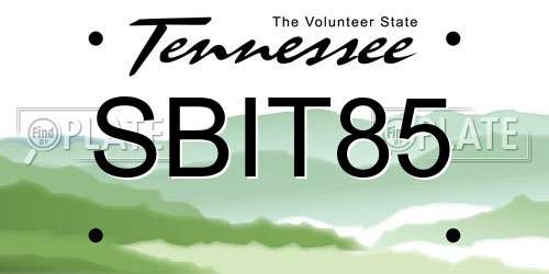 SBIT85 Tennessee License Plate
