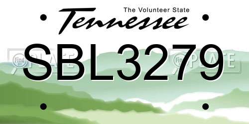 SBL3279 Tennessee License Plate