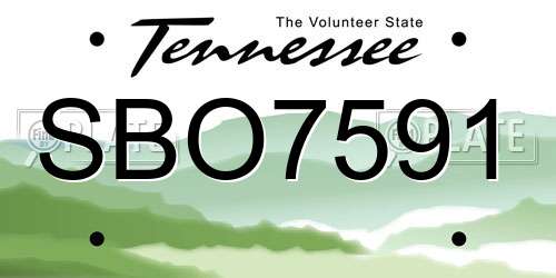 SBO7591 Tennessee License Plate