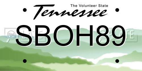 SBOH89 Tennessee License Plate
