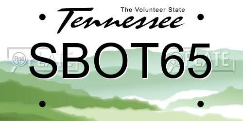 SBOT65 Tennessee License Plate