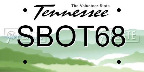 SBOT68 Tennessee License Plate