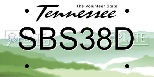 SBS38D Tennessee License Plate