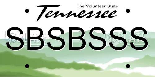 SBSBSSS Tennessee License Plate