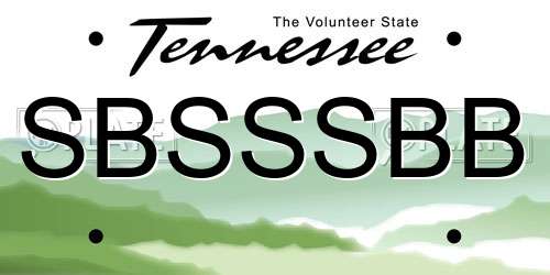 SBSSSBB Tennessee License Plate
