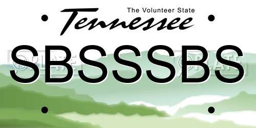 SBSSSBS Tennessee License Plate