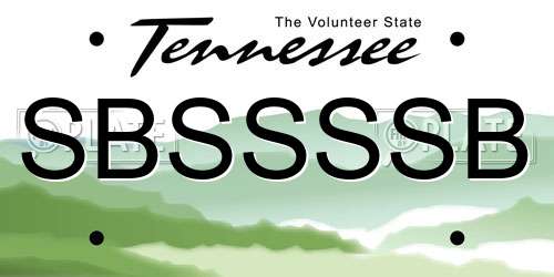 SBSSSSB Tennessee License Plate