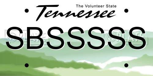 SBSSSSS Tennessee License Plate