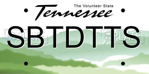 SBTDTTS Tennessee License Plate