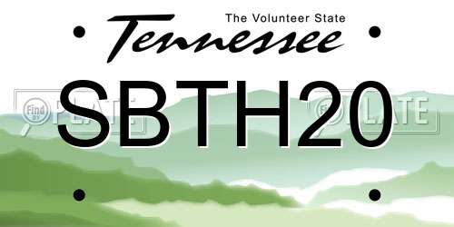 SBTH20 Tennessee License Plate