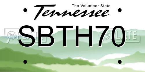 SBTH70 Tennessee License Plate