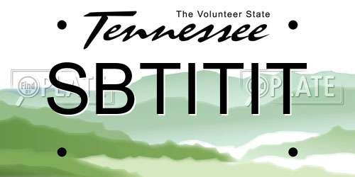 SBTITIT Tennessee License Plate