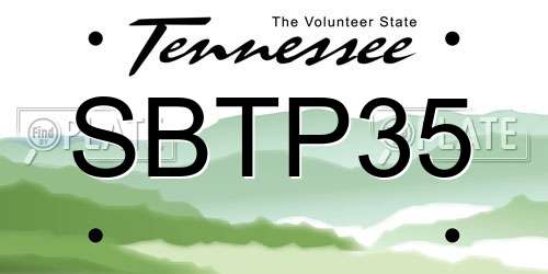 SBTP35 Tennessee License Plate