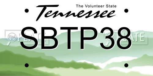 SBTP38 Tennessee License Plate