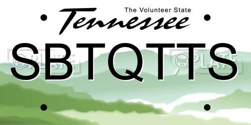SBTQTTS Tennessee License Plate